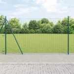 Stâlp de gard. 13 pcs Verde Oțel GartenMobel Dekor