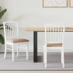 Scaune de dining 2 pcs Alb 50 x 52,5 x 91 cm GartenMobel Dekor