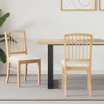 Scaune de dining 2 pcs natural 50 x 52,5 x 91 cm GartenMobel Dekor