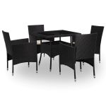 Set de Mobilier 5 pcs Negru GartenMobel Dekor