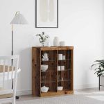 Bufet LED Lemn vechi 41 x 37 x 100 cm Lemn compozit GartenMobel Dekor