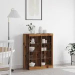 Bufet LED Lemn vechi 41 x 37 x 100 cm Lemn compozit GartenMobel Dekor