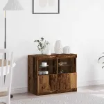 Bufet LED Maro 81 x 37 x 66,5 cm Lemn compozit GartenMobel Dekor