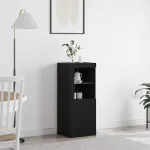 Bufet LED Negru 41 x 37 x 100 cm Lemn compozit GartenMobel Dekor
