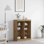 Bufet LED Stejar Artizanal 41 x 37 x 100 cm Lemn compozit GartenMobel Dekor