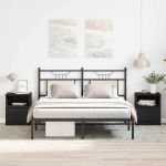 Dulap de noapte cu sertar 2 pcs Stejar Negru 40 x 40 x 50 cm GartenMobel Dekor