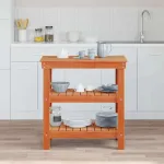 Banc de lucru Maroniu cerat 78,5 x 50 x 80 cm Lemn de pin masiv GartenMobel Dekor