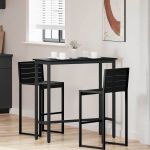 masă Stejar Negru 100 x 40 x 90,5 cm Lemn ingineresc și oțel GartenMobel Dekor