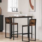 masă Stejar fumuriu 100 x 40 x 90,5 cm Lemn ingineresc și oțel GartenMobel Dekor