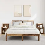 Dulap de noapte 2 pcs Lemn vechi 40 x 35 x 60 cm Lemn compozit GartenMobel Dekor