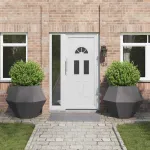 Jardinieră 2 pcs Negru 100 x 100 x 80 cm Oțel GartenMobel Dekor