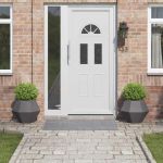 Jardinieră 2 pcs Negru 50 x 50 x 40 cm Oțel GartenMobel Dekor