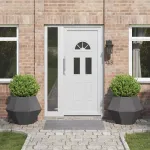 Jardinieră 2 pcs Negru 75 x 75 x 60 cm Oțel GartenMobel Dekor