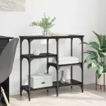 cu raft Stejar negru 80 x 29 x 75 cm Lemn compozit GartenMobel Dekor