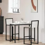 masă Alb 100 x 50 x 77 cm Lemn ingineresc și oțel GartenMobel Dekor