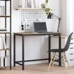 masă Stejar Artizanal 80 x 50 x 76,5 cm Lemn ingineresc și oțel GartenMobel Dekor