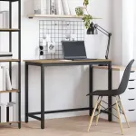 masă Stejar Artizanal 80 x 50 x 76,5 cm Lemn ingineresc și oțel GartenMobel Dekor