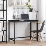 masă Stejar Negru 80 x 50 x 76,5 cm Lemn ingineresc și oțel GartenMobel Dekor