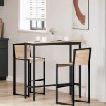 masă natural 100 x 40 x 101 cm Lemn ingineresc și oțel GartenMobel Dekor