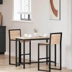 masă natural 100 x 50 x 77 cm Lemn ingineresc și oțel GartenMobel Dekor