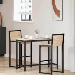 masă natural 100 x 50 x 77 cm Lemn ingineresc și oțel GartenMobel Dekor