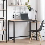 masă natural 100 x 50 x 77 cm Lemn ingineresc și oțel GartenMobel Dekor