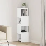 Dulap de colț Alb 25,5x25x102cm Lemn compozit GartenMobel Dekor