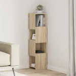Dulap de colț Alb 25,5x25x102cm Lemn compozit GartenMobel Dekor