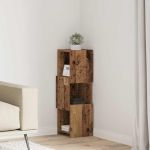 Dulap de colț Alb 25,5x25x80cm Lemn compozit GartenMobel Dekor