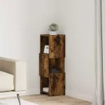 Dulap de colț Alb 25,5x25x80cm Lemn compozit GartenMobel Dekor