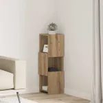 Dulap de colț Alb 25,5x25x80cm Lemn compozit GartenMobel Dekor