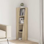 Dulap de colț Alb 27,5x27x102cm Lemn compozit GartenMobel Dekor