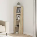 Dulap de colț Alb 27,5x27x102cm Lemn compozit GartenMobel Dekor