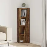 Dulap de colț Alb 27,5x27x102cm Lemn compozit GartenMobel Dekor