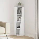 Dulap de colț Alb 27,5x27x102cm Lemn compozit GartenMobel Dekor