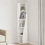 Dulap de colț Alb 27,5x27x140cm Lemn compozit GartenMobel Dekor