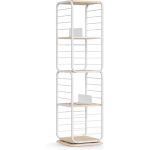 VASAGLE Biblioteca rotativa 360 grade, cadru metalic, cu 5 polite MDF, 43x43x158cm, alb Household NewTrend
