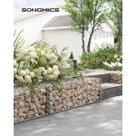 SONGMICS Cos de gabioane pentru pietre, otel galvanizat, 100x30x30cm, argintiu Household NewTrend