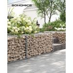 SONGMICS Cos de gabioane pentru pietre, otel galvanizat, 100x50x30cm, argintiu Household NewTrend