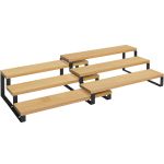 SONGMICS Raft de depozitare extensibil cu 3 nivele, bambus, stivuibil, 32x25x11cm, maro natur Household NewTrend