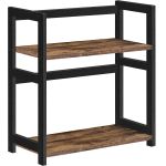 SONGMICS Raft de depozitare pe 2 niveluri, MDF, organizator de birou sau bucatarie, 42x18x43 cm, maro rustic Household NewTrend