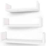 SONGMICS Rafturi plutitoare de perete, set 3 bucati, MDF, 30, 35 si 40 cm, alb Household NewTrend