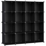 SONGMICS Unitate de depozitare cu 16 cuburi, pentru pantofi sau haine, personalizabil, 31x123x123 cm, negru Household NewTrend