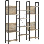 VASAGLE Biblioteca cu 14 rafturi din lemn, cadru metalic, 24x158x166cm, stil industrial, stejar si negru Household NewTrend