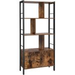 VASAGLE Biblioteca cu 4 rafturi si dulap inferior cu 2 usi, stil industrial, 74x30x155cm, maro rustic Household NewTrend