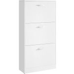 VASAGLE Dulap pantofi cu 2 usi rabatabile, pentru 12-18 perechi, 60x24x120 cm, alb Household NewTrend