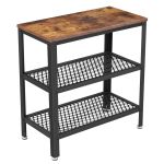 VASAGLE Masa de cafea laterala, cu 3 nivele, cadru din otel, 60x30x60cm, maro rustic Household NewTrend