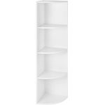 VASAGLE Raft de colt pentru podea, cu 4 nivele, din PAL, 30x30x130cm, alb Household NewTrend