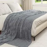 Pături de aruncat 6 pcs Gri închis 240 x 220 cm Molton GartenMobel Dekor