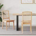 Scaune de dining 2 pcs natural 50 x 52,5 x 91 cm GartenMobel Dekor